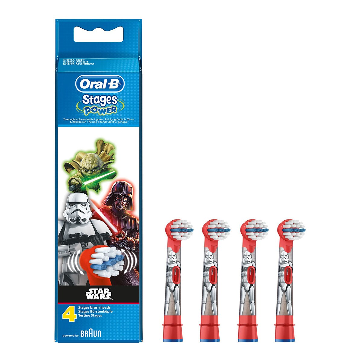 4 Cabezales de Recambio para Cepillo de Dientes Eléctrico Braun Oral-B Star Wars