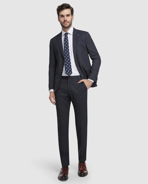Traje de hombre slim liso azul