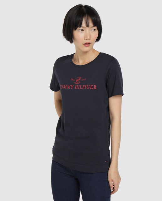 tee shirt tommy hilfiger bleu marine femme