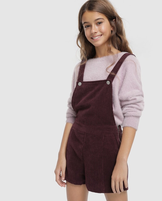 maroon dungaree dress