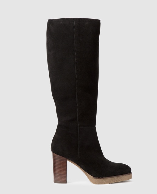Botas de mulher Zendra Basic de camurça pretas