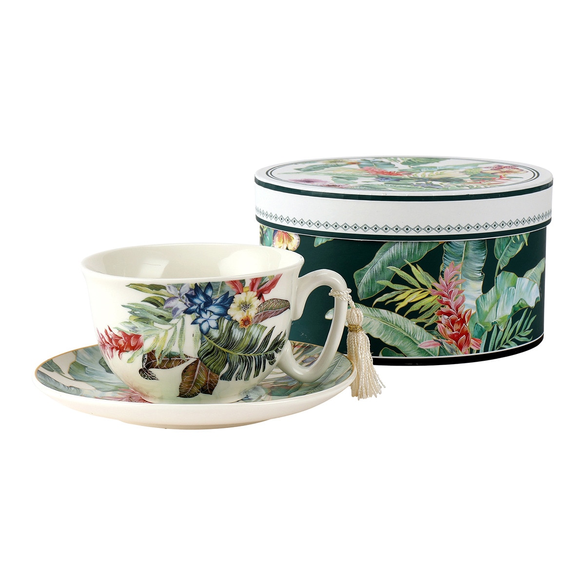 El Corte Inglés - Taza De Té Con Plato Flor Tropical Multicolor En Oferta El Corte Inglés - Taza De Té Con Plato Flor Tropical El Corte Inglés.