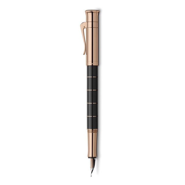 Pluma Estilográfica Anello Rose Gold F Graf von Faber-Castell Negro.