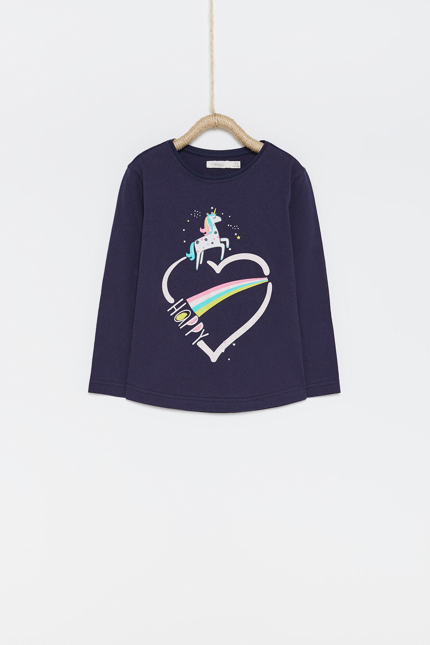 Camiseta happy Niños y Bebés | Niña | Camisetas y Polos Camiseta con corazón reversible Happy |
