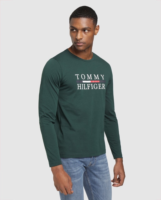 tommy hilfiger green long sleeve