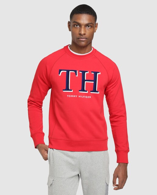 sudadera tommy hilfiger hombre roja