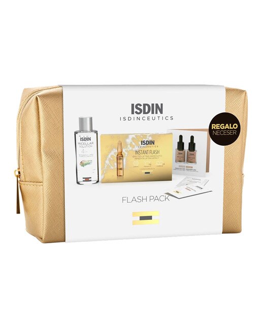 Isdinceutics - Pack 5 Ampollas Instant Flash + Agua Micelar + Minitallas