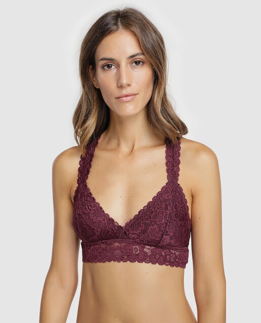 maroon lace bralette