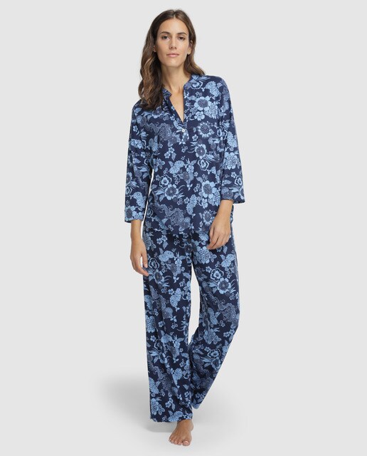 Natori - Pijama Completo Cuello Mao Ivy Blossom Estampado