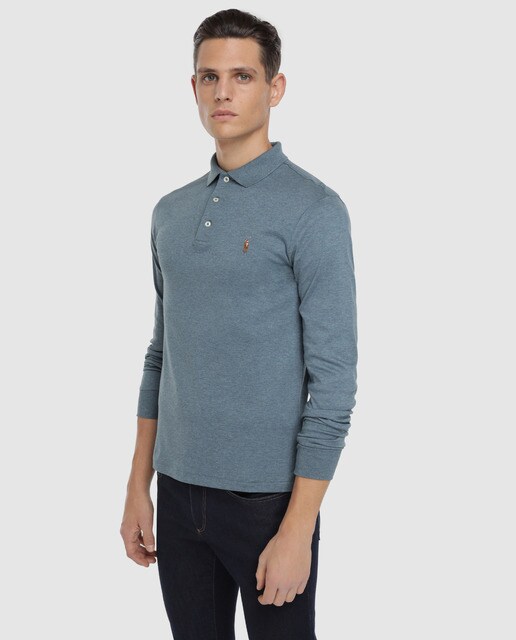 men's long sleeve pima cotton polo shirts