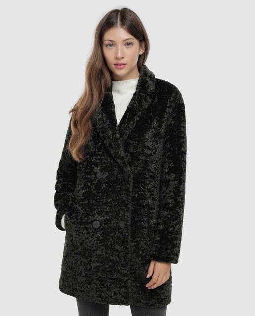 Manteau femme effet astrakan quatre boutons ?� Easy Wear ?� Mode ?� El Corte Ingl?�s