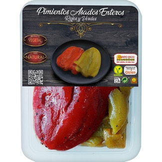 pimientos asados enteros rojos y verdes
