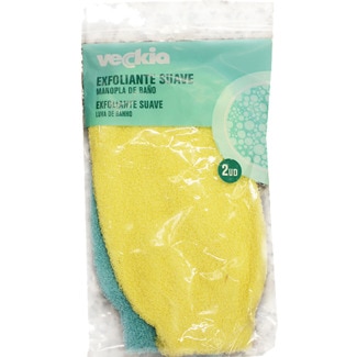 Veckia Luva de Banho Exfoliante Suave embalagem 2 unidades
