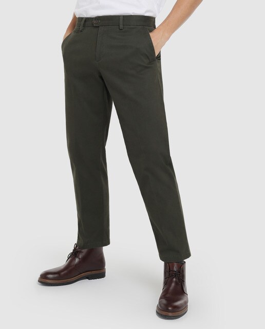 green slim fit chinos