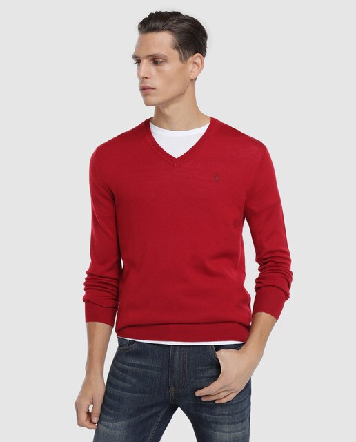 merino wool v neck sweater mens