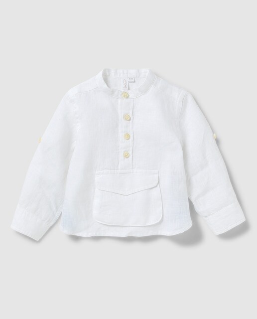 baby boy white linen shirt