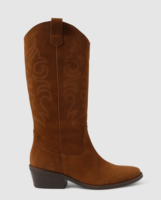 Botas de cowboy de mulher Wonders castanhas