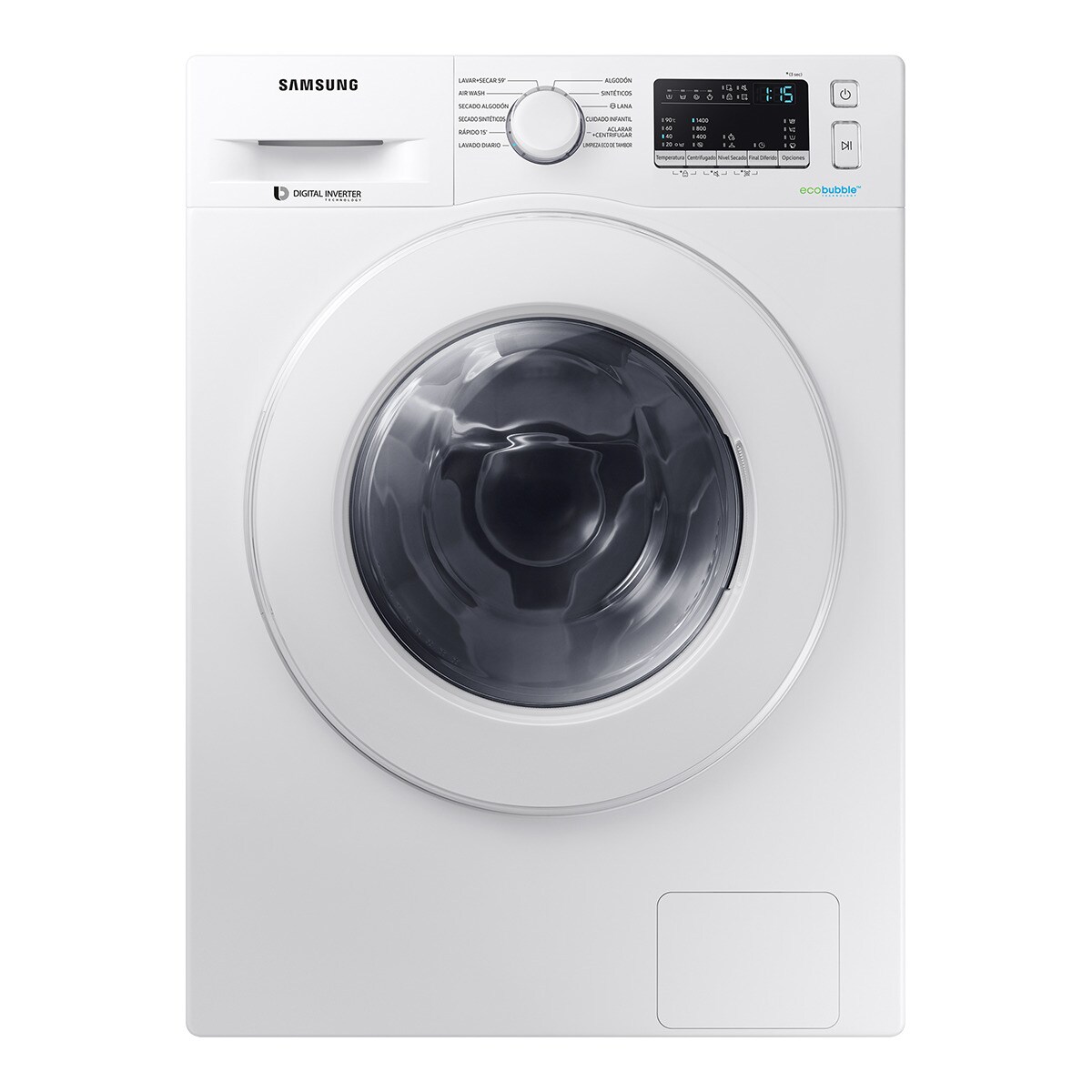 Lavadora secadora Samsung Ecobubble WD80M4A53IW/EC de 8 Kg y 1.400 rpm