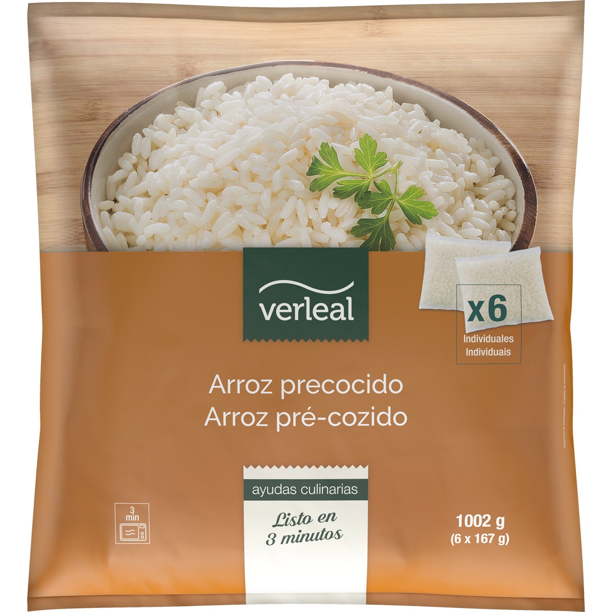 Arroz precocido 6 raciones individuales bolsa 1002 g · VERLEAL · Supermercado El Corte Inglés El