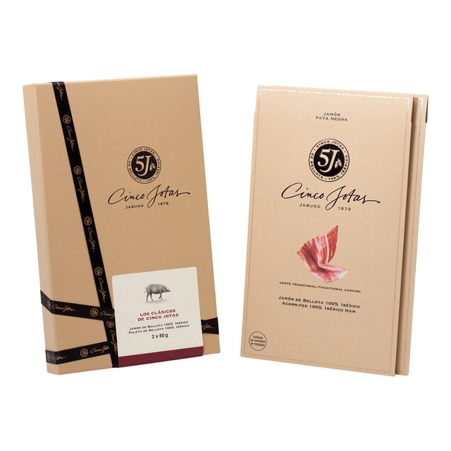Los dos clásicos de Cinco Jotas jamón y paleta de bellota 100% ibéricos