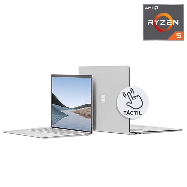 Microsoft Surface Laptop 3, Ryzen 5, 8 GB, 256 GB Platino, 15