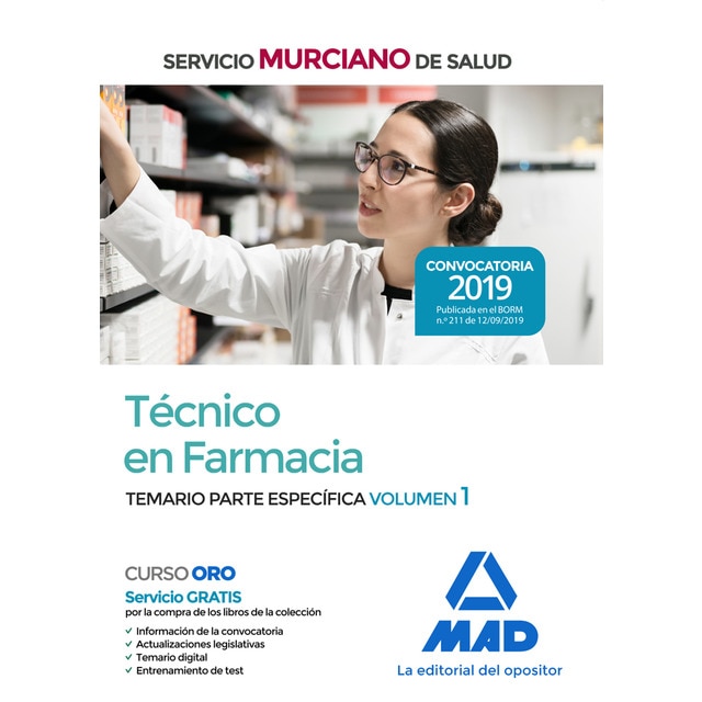 Técnico en farmacia del servicio murciano de salud. Temario parte específica vol 1 (Tapa blanda)