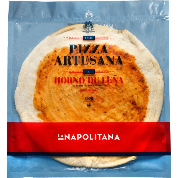 Comprar base de pizza artesana en horno de leña con tomate y un toque de  orégano envase 260 g · LA NAPOLITANA · Supermercado El Corte Inglés