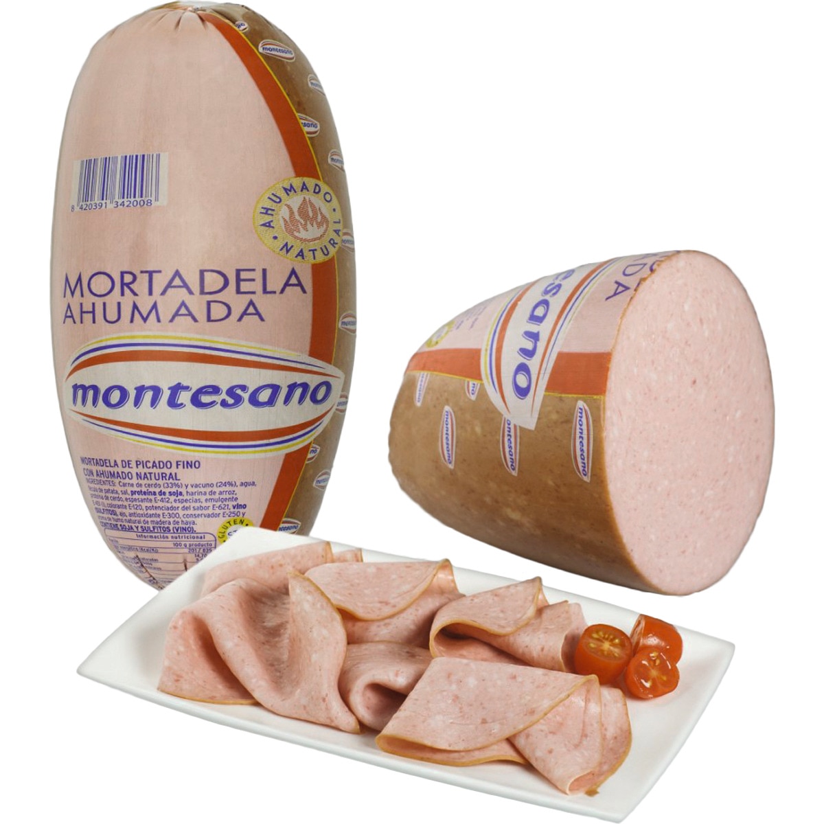 Mortadela de picado fino con ahumado natural · MONTESANO · Supermercado