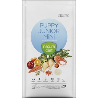 NATURA DIET PUPPY JUNIOR MINI dog food with chicken and rice for mini breed puppies container 3 kg