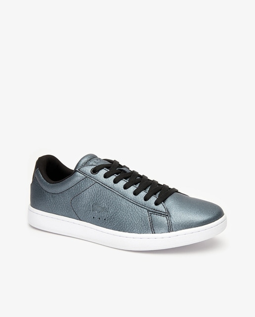lacoste silver trainers