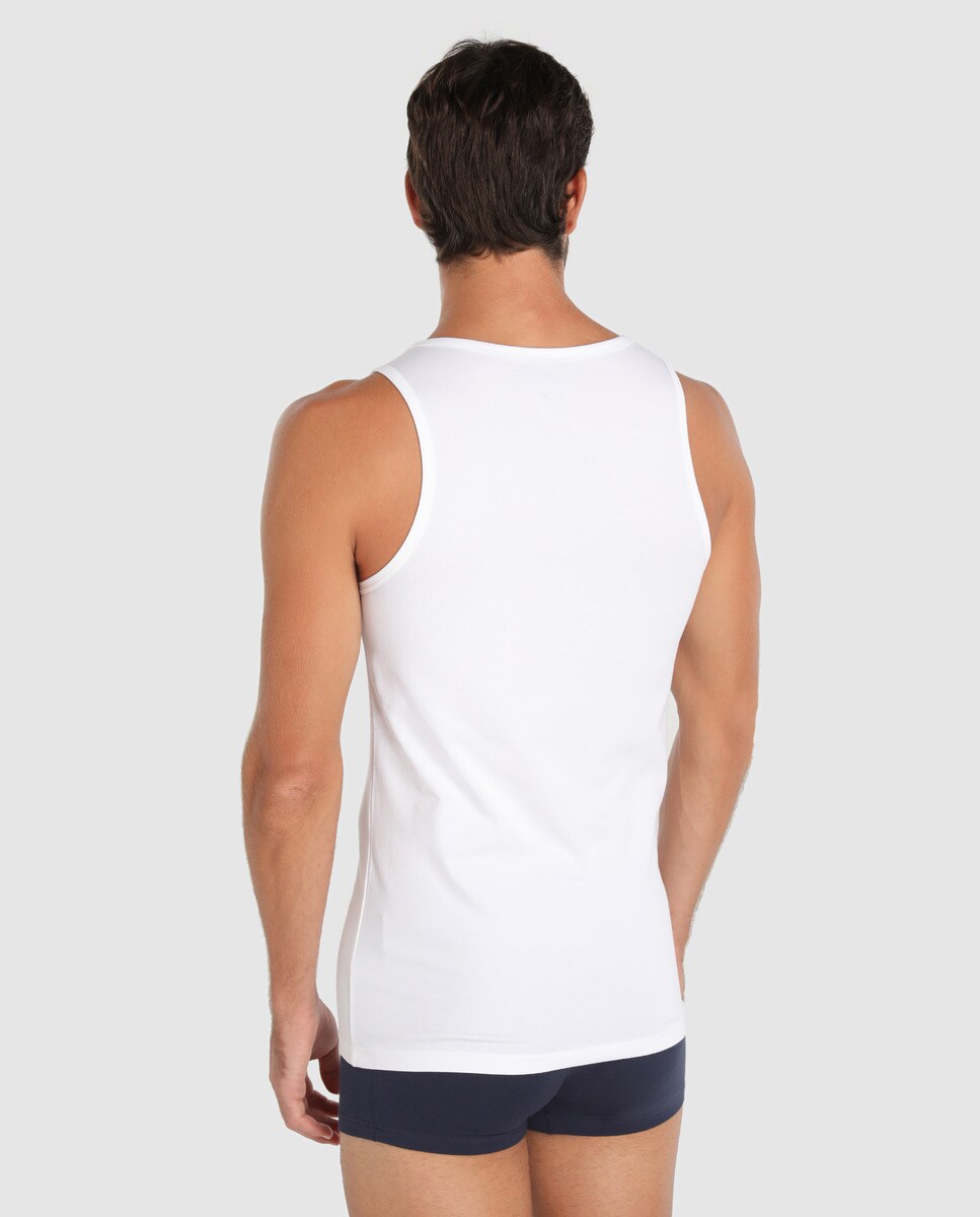 Pack de duas camisolas interiores de algodão orgânico brancas de homem Branco-2