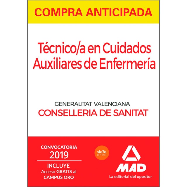 Paquete ahorro técnico/a en cuidados auxiliares de enfermería de instituciones sanitarias de la conselleria de sanitat de la gener