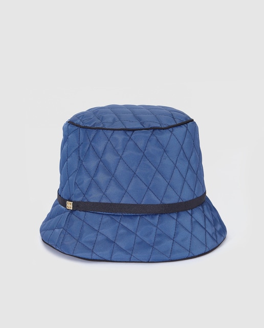 navy blue quilted rain hat 