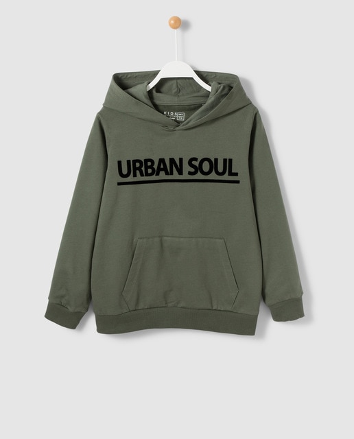 Sudadera de niño Freestyle kaki con capucha