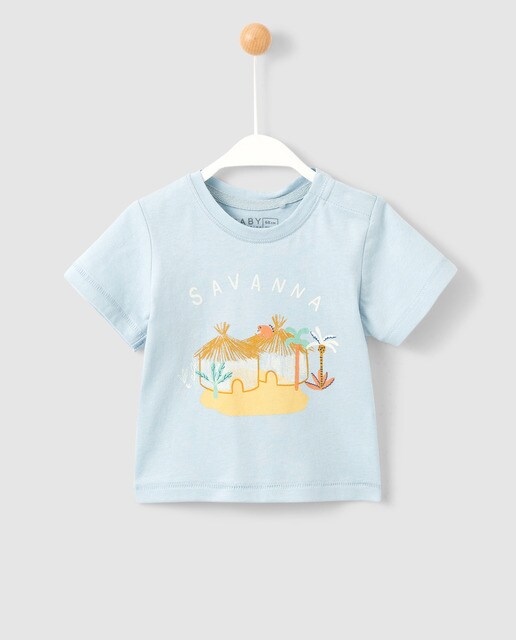 Camiseta de bebé niño azul con dibujo ''Savanna'' · Fashion · El Corte ...