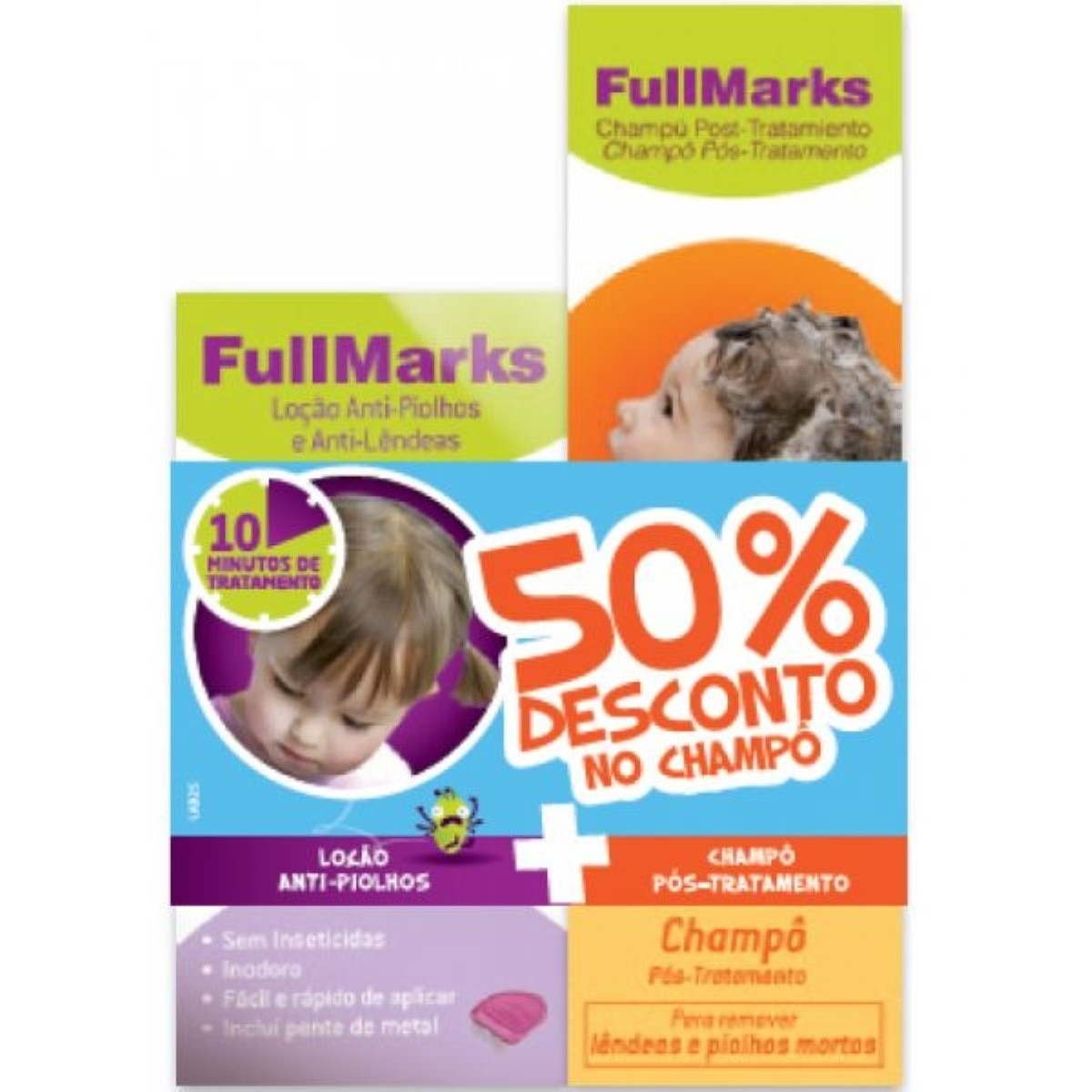 Imagem 0 de Kit Loção e Champô Anti-Piolhos e Lêndeas Fullmarks