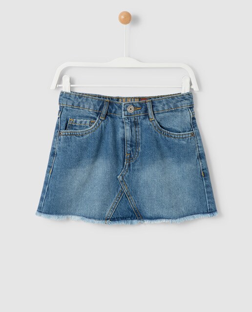 girls blue denim skirt