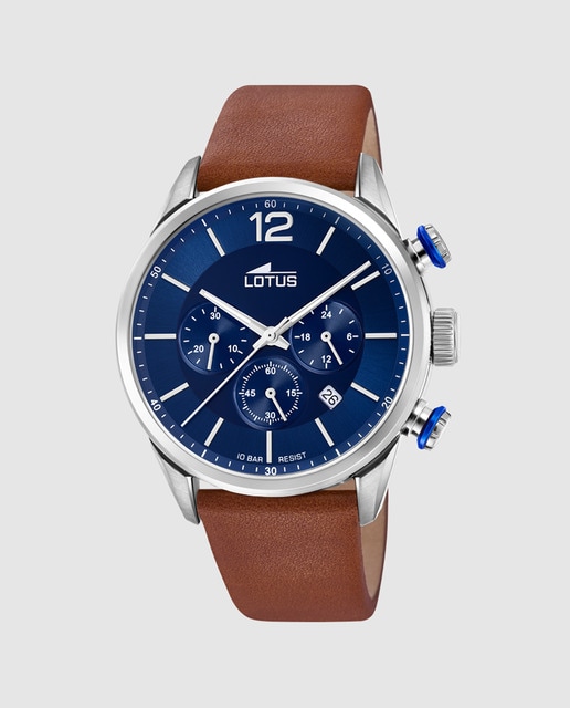 Reloj de hombre Lotus Chrono 18689/1 cronógrafo de piel camel