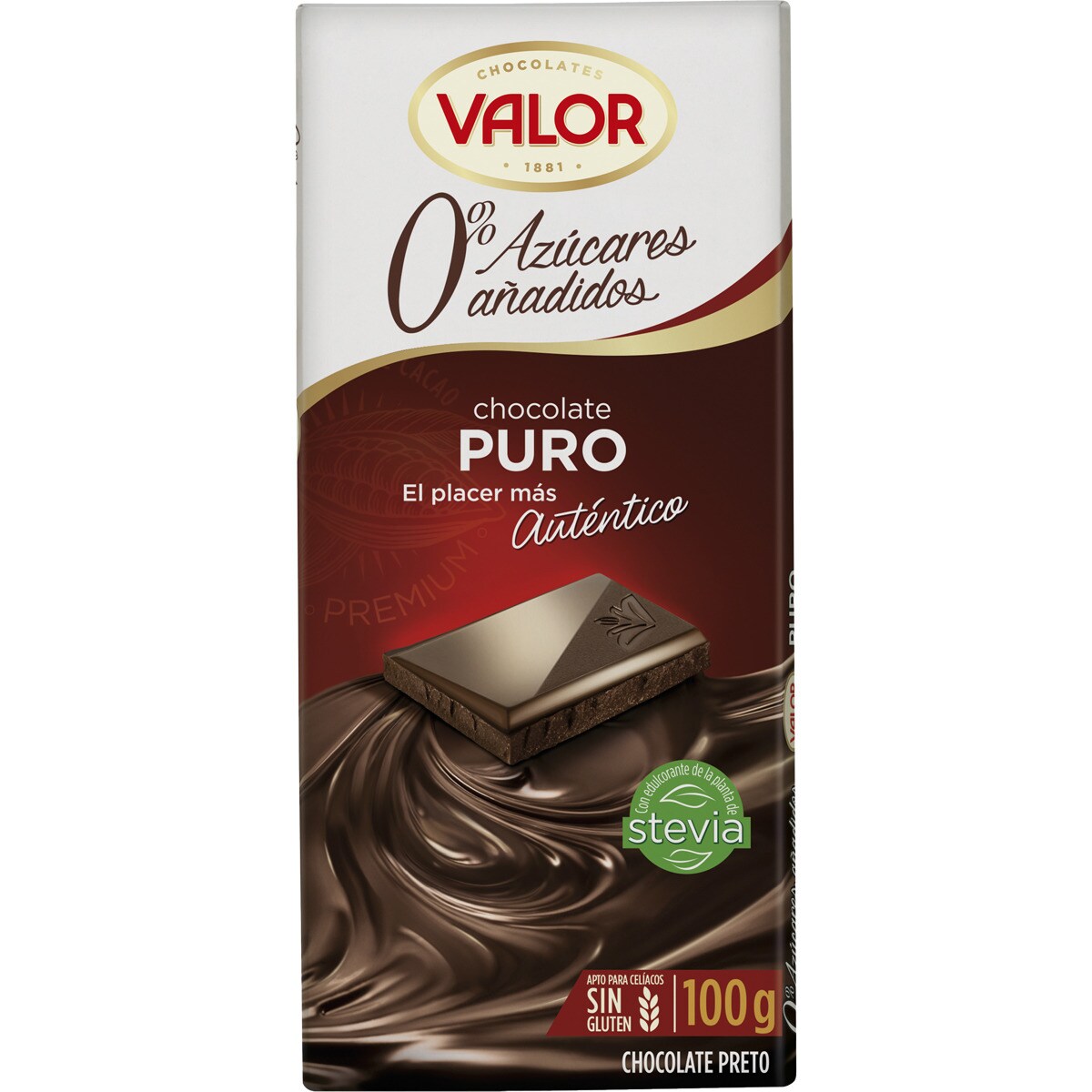 Comprar chocolate puro 0 azúcares añadidos edulcorado con stevia y sin