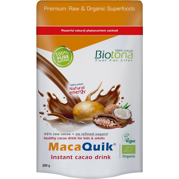 BIOTONA Maca Quik cacao instantáneo ecológico con maca y coco envase 200 g