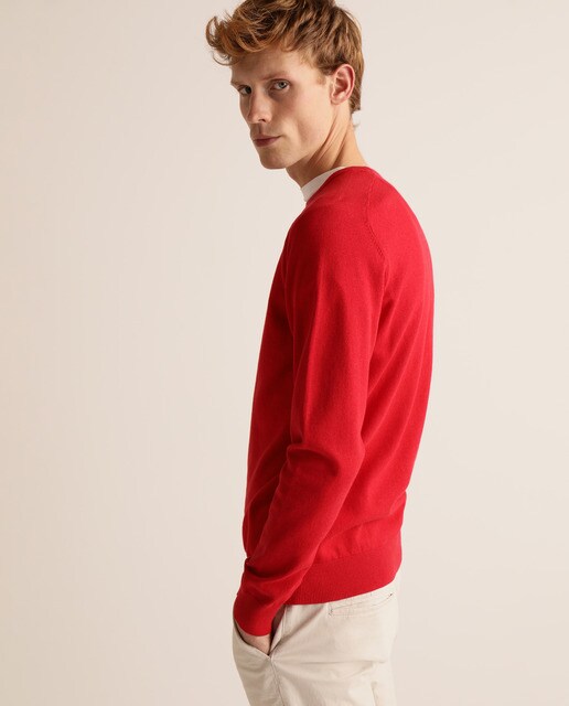 red crew sweater