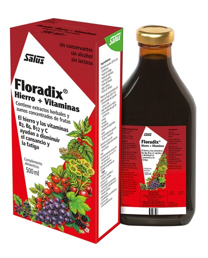 Formulación líquida de Hierro + Vitaminas 500 ml Floradix