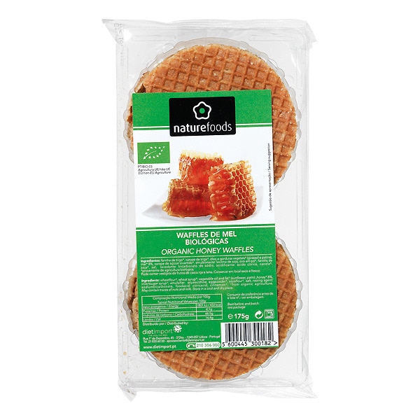 Waffles de Mel Tipo Stroop Wafels Biológicos embalagem 175 g