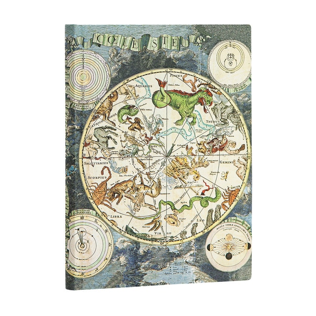 Libreta Planisferio Celeste Midi (130×180) Rayada Paperblanks Celeste.