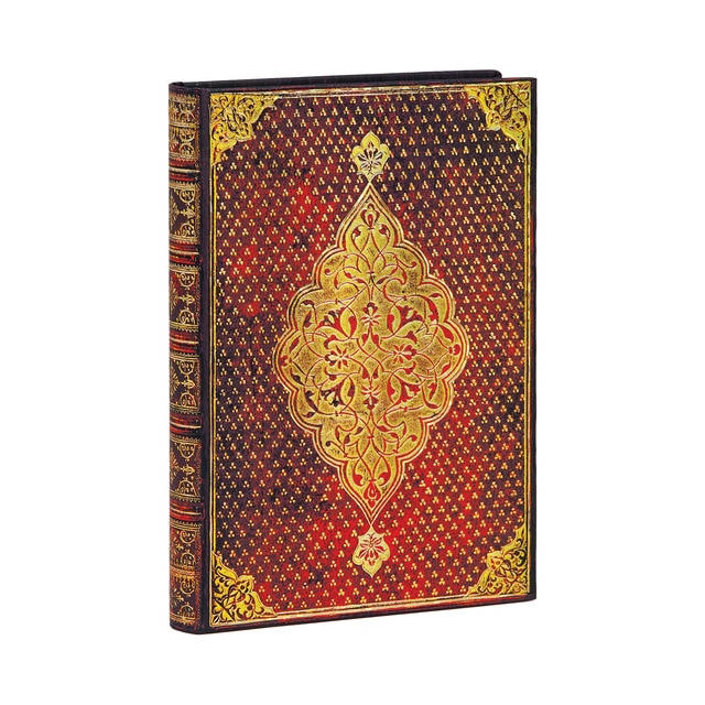 Libreta Trifolio Dorado Midi (130×180) Rayada Paperblanks Rojo.