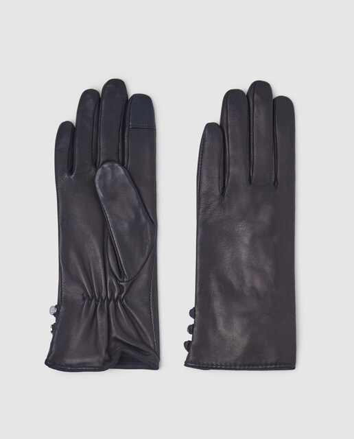 ralph lauren black leather gloves