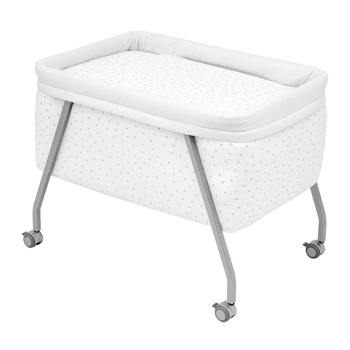 Mini Cot (55 X 81 Cm) Cotton Juice Baby Home Biscuit Grey, Greys.