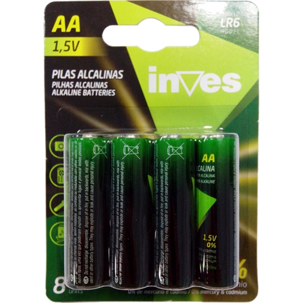 Pilhas Alcalina AA LR6- Embalagem 8 Unidades · Inves · Supermercado El ...