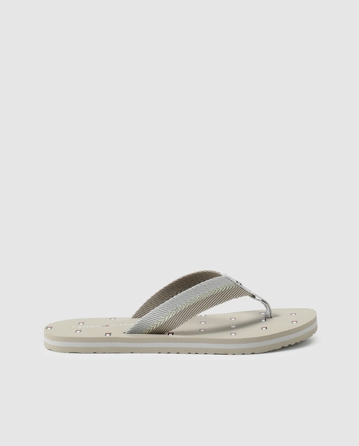 taupe flip flops