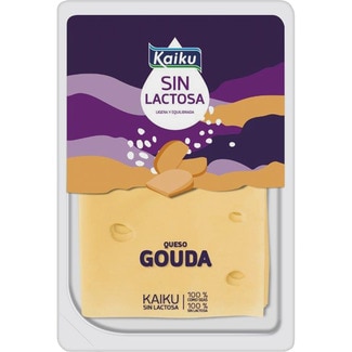 KAIKU queso gouda de vaca elaborado con leche pasteurizada en lonchas sin lactosa envase 150 g